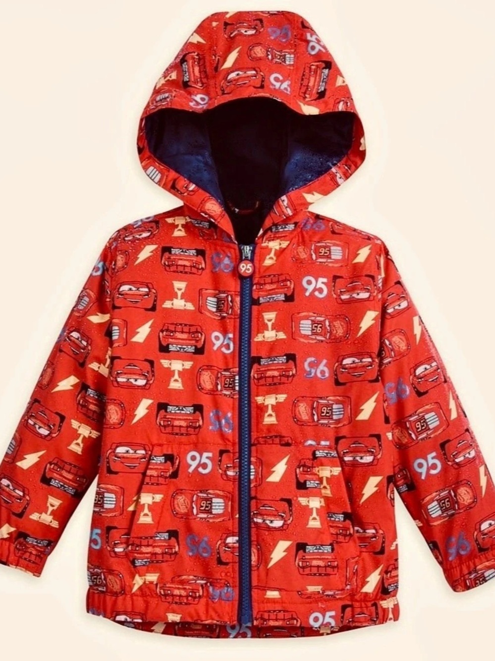 Disney Cars 95 Hooded Raincoat 5/6 Good Condition 1st Photo Not actual item